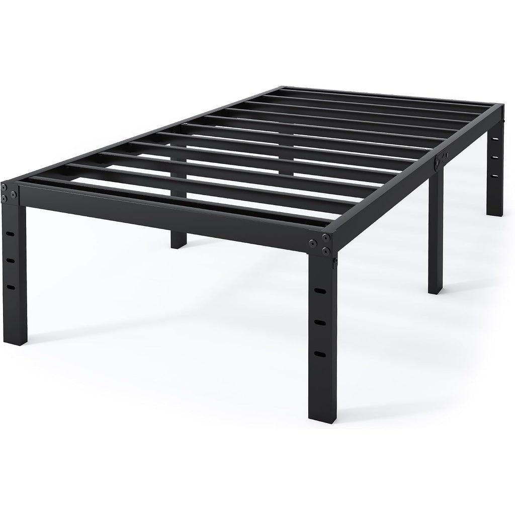 Twin Bed Frame - 18 In Sturdy Platform Bed Frame Twin Size, Heavy Duty Metal Bed Frame No Box Spring Needed, Quick & Easy Assembly, No Noise, Black