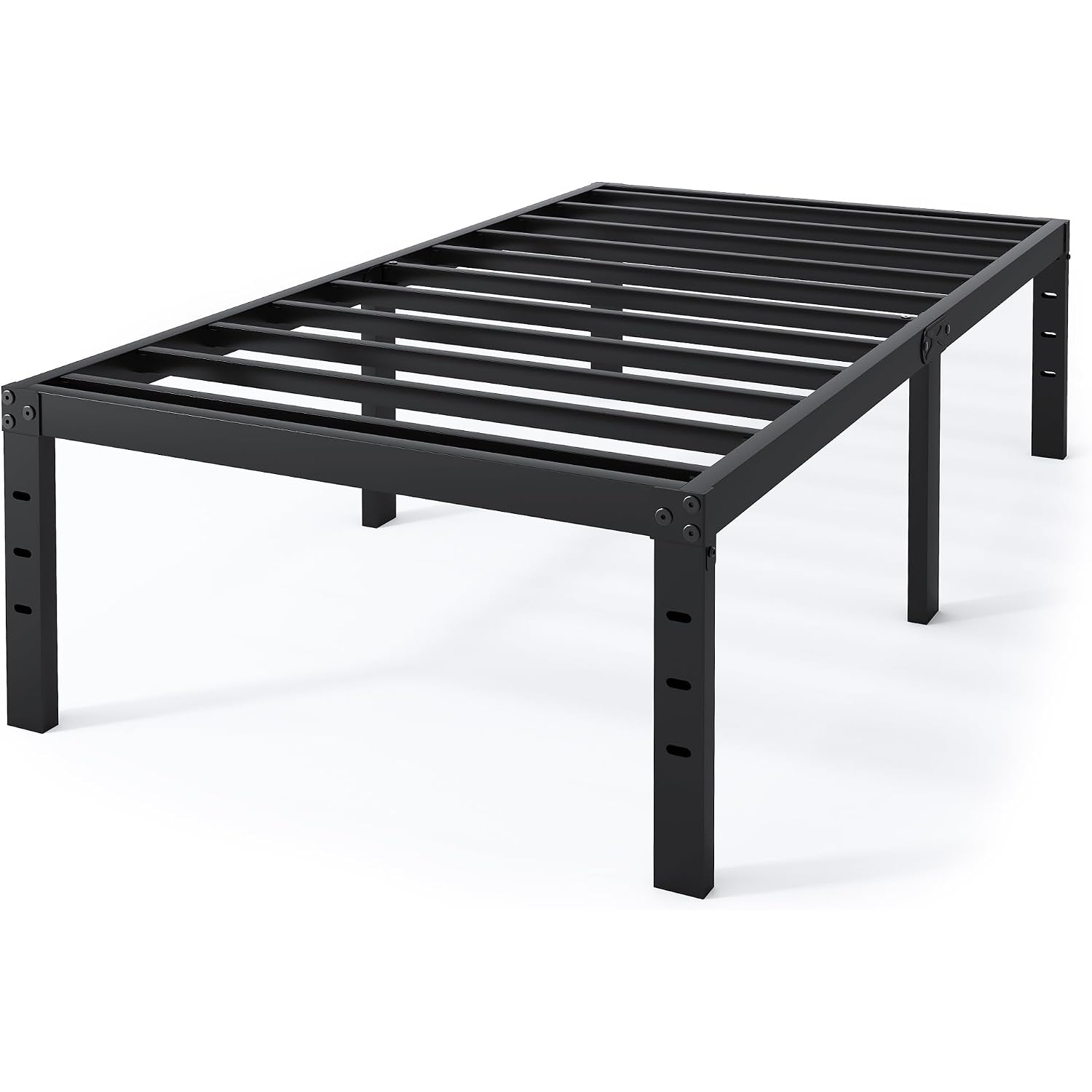 Twin Bed Frame - 18 In Sturdy Platform Bed Frame Twin Size, Heavy Duty Metal Bed Frame No Box Spring Needed, Quick & Easy Assembly, No Noise, Black