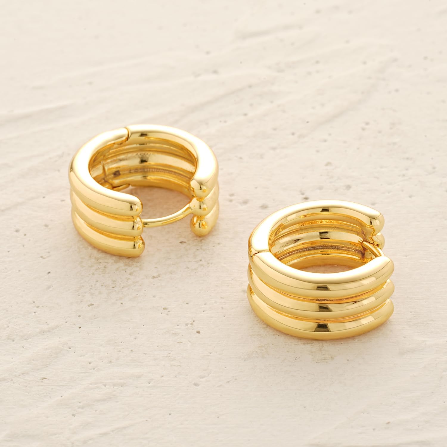 MYEARS Women Earrings Gold Huggie Hoop 14K Small Simple Hypoallergenic Everyday Jewelry