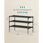 Songmics Shoe Rack, Space-Saving, Entryway, Metal Frame | Space-Saving Shoe Storage Organizer, Non-Woven Fabric Shelves, Ulsh023Bh01