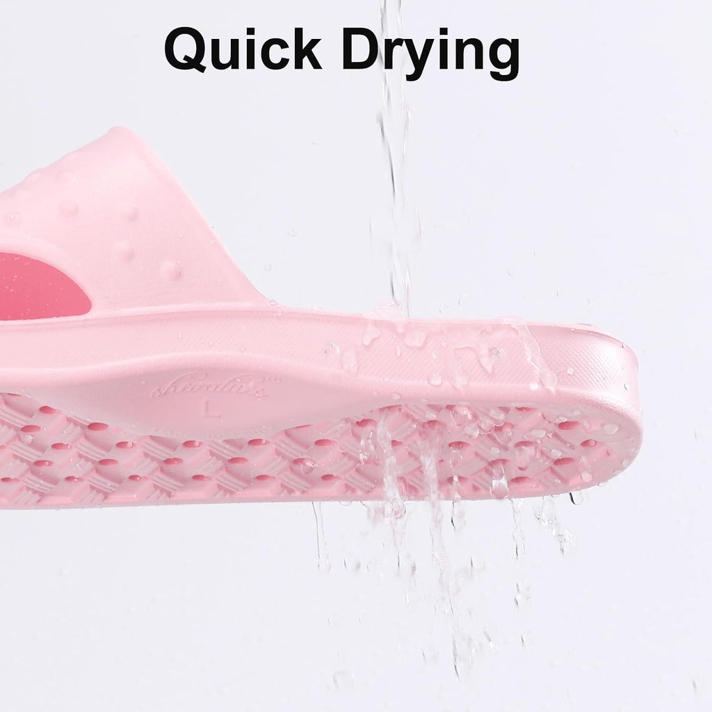 Shevalues Shower Shoes For Women Men With Arch Support Quick Drying Pool Slides Lightweight Beach Sandals With Drain Holes
