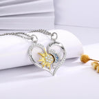 Mother Daughter Necklace Set for 2 Sterling Silver Sun and Moon Matching Pendant Necklace Jewelry Gifts Mother's Day Birthday