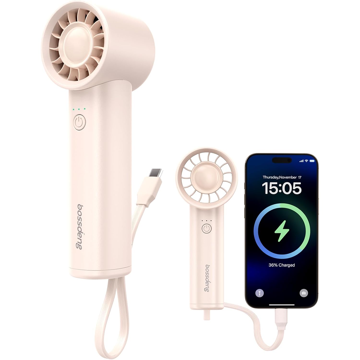 Portable Handheld Fan With Power Bank(High-Speed),3 In 1 Usb-C Rechargeable Mini Personal Fan With Flashlight,Small Size For Outdoor/Travel/Beach/Concerts/Summer.Gifts For Girl,Women.Pink
