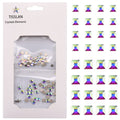 100pcs Square Crystal AB Flatback Rhinestones Mix 2 Sizes 3D Nail Art Jewels Decoration Stones Supplies
