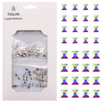 100pcs Square Crystal AB Flatback Rhinestones Mix 2 Sizes 3D Nail Art Jewels Decoration Stones Supplies