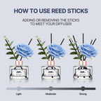 Rose Flower Reed Diffuser, Red Rose, 200Ml(6.7Oz) / Reed Diffuser Sets, Home Fragrance, Scented Oils, Home & Bathroom Décor