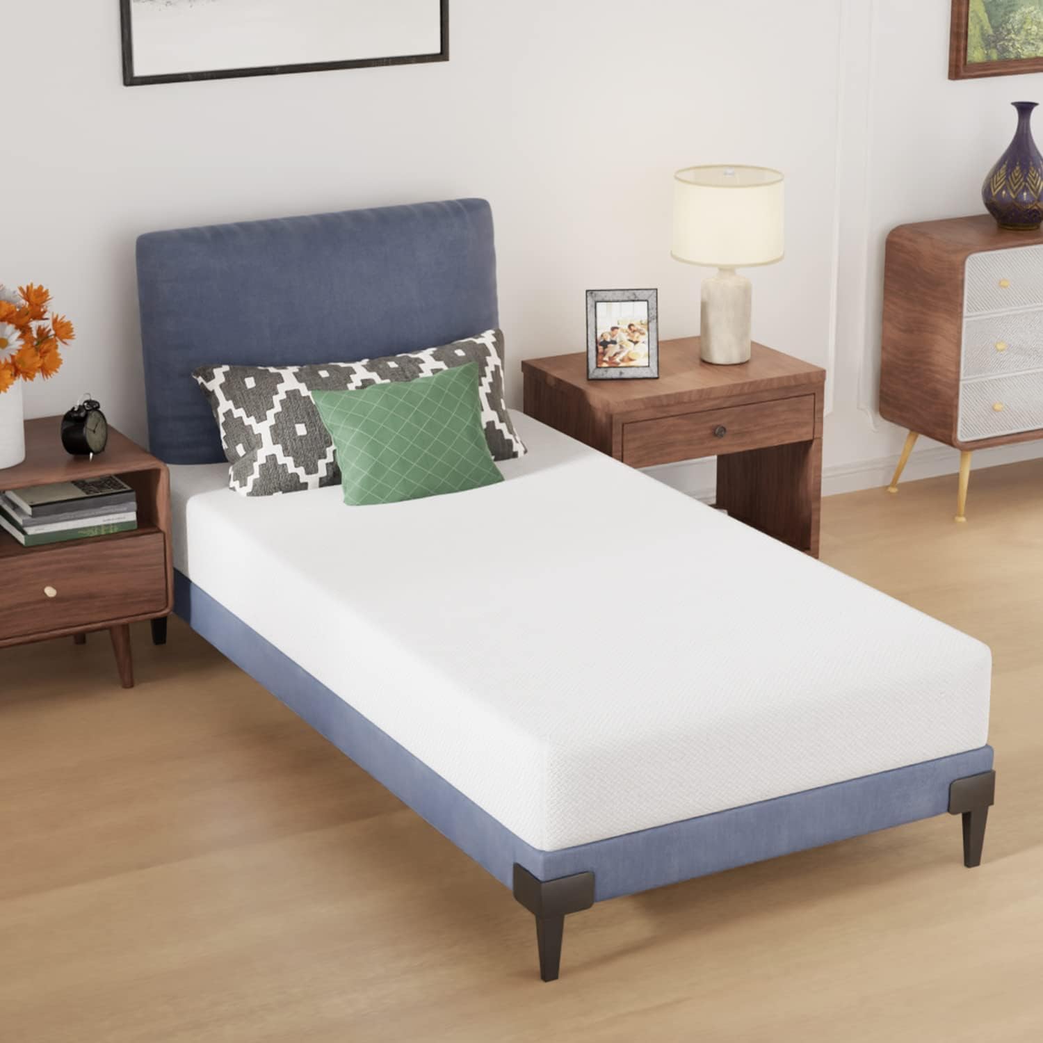 Paylesshere | 8 Inch Twin Mattress | Medium Firm Base Foam Mattress | Removable Washable Zipper Cover | Breathable & Comfortable | White | Bed In A Box | Certipur-Us Certified