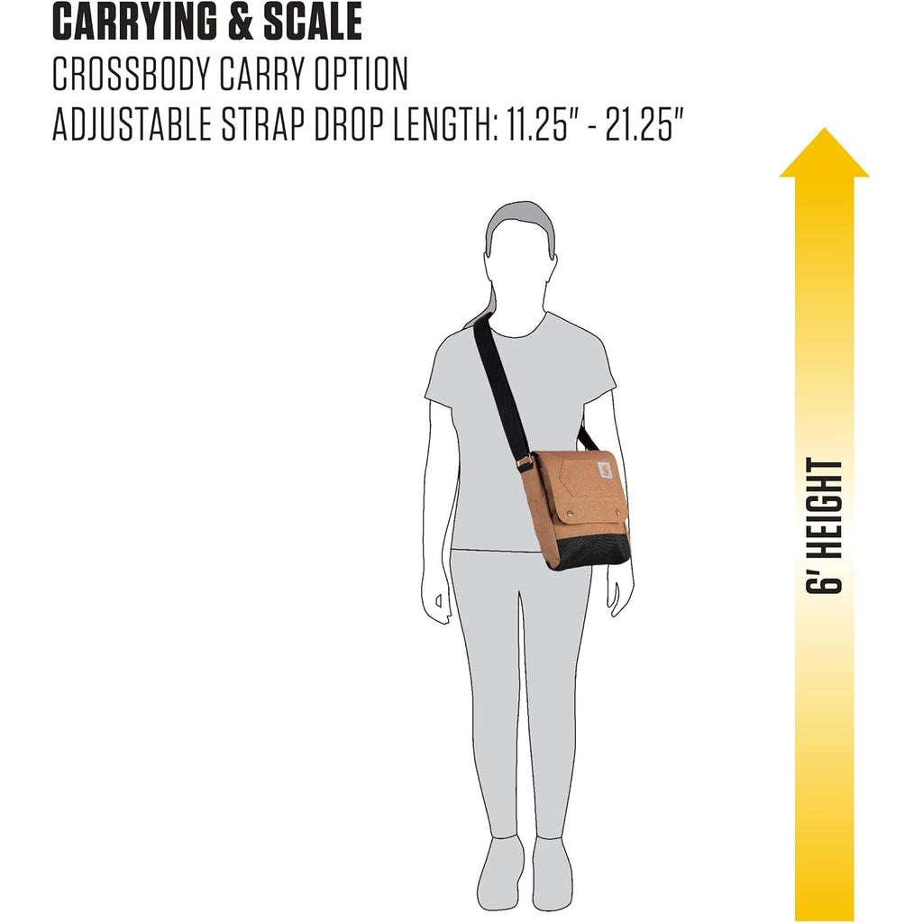 Carhartt Crossbody Snap Bag, Durable, Adjustable Crossbody Bag with Flap Over Snap Closure