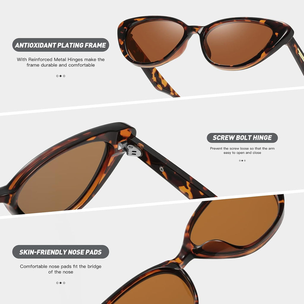 Retro Vintage Narrow Cat Eye Sunglasses For Women 90S Small Chic Trendy Sunnies Uv400 Party Driving Fzn7514