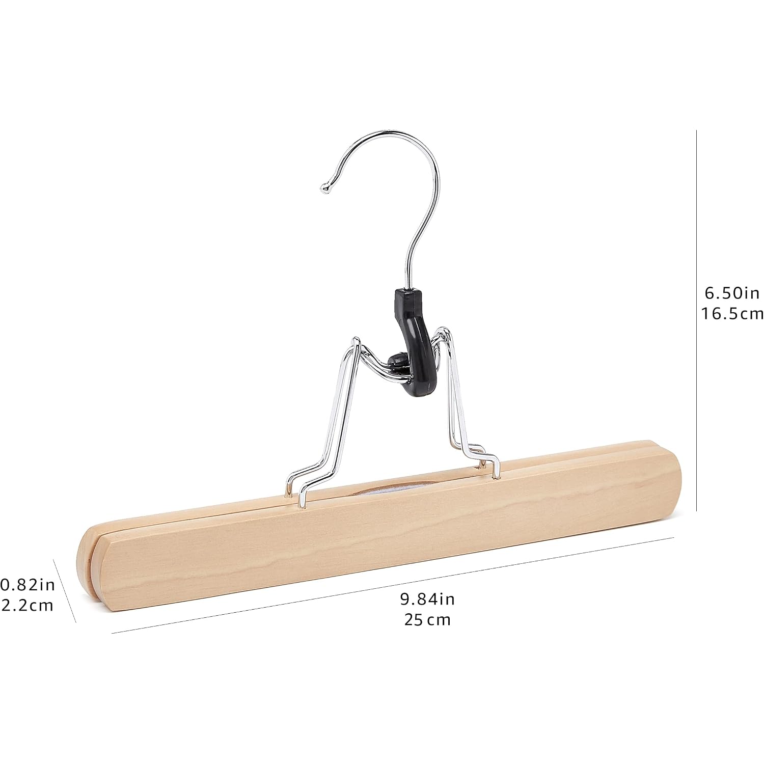 Amazon Basics Sturdy Wooden Pants Hangers For Closet Organization, Natural, 10-Pack