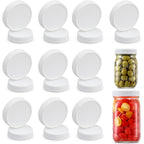 AOZITA 10 WIDE Mouth & 10 REGULAR Mouth Mason Jar Lids - 20 Pack Food Grade Plastic Mason Jar Caps for Ball, Kerr and More Canning Jars - Leakproof & Dishwasher Safe - White