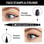 Evpct 7Pcs Colored Liquid Eye Liners Face Stamp Cosplay Gothic Makeup Set Kit For Beginners, Black Brown Purple Blue Red Pink Green Star Flowers Heart Moon Triangle Lightning Butterfly Stamps Eyeliner