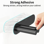 Paper Towel Holder Under Cabinet, Upgraded Dual-Rod Adhesive Paper Towel Holder With Longer Base, Stainless Steel Wall Mounted Holder For Kitchen Towels, No Drill, Black