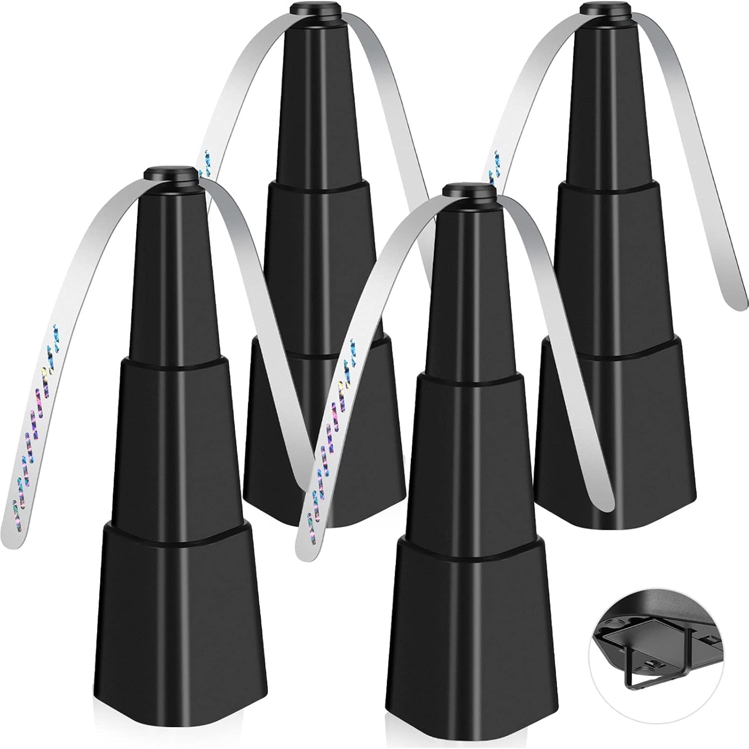 Fretech Fly Fans For Tables 4 Pack - Portable Automatic Picnic Table Food Repellent Fans Spinner For Restaurant, Party, Home