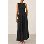 Prettygarden Womens Summer Dresses 2026 Casual Sleeveless Crewneck Aline Maxi Dress Stretch Tank Flowy Long Dresses