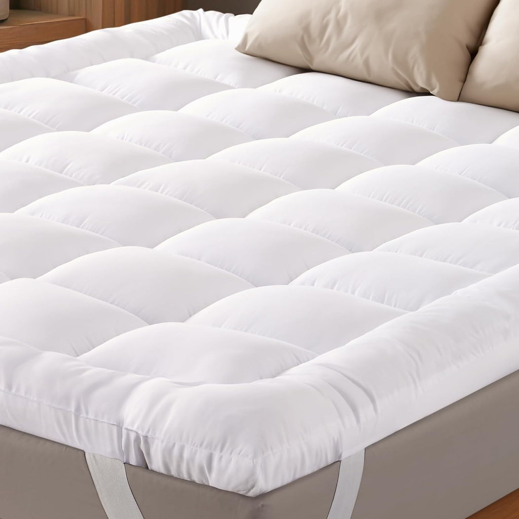 Ultra Soft Full Size Mattress Topper - Cloud-Like Mattress Pad For Full Back Support - Breathable Cooling Material For Hot Sleepers, White