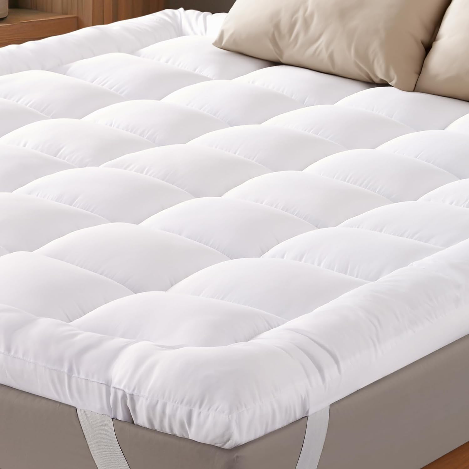 Ultra Soft Full Size Mattress Topper - Cloud-Like Mattress Pad For Full Back Support - Breathable Cooling Material For Hot Sleepers, White