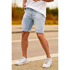 Gingtto Men'S Denim Shorts Skinny Stretch Short Jeans