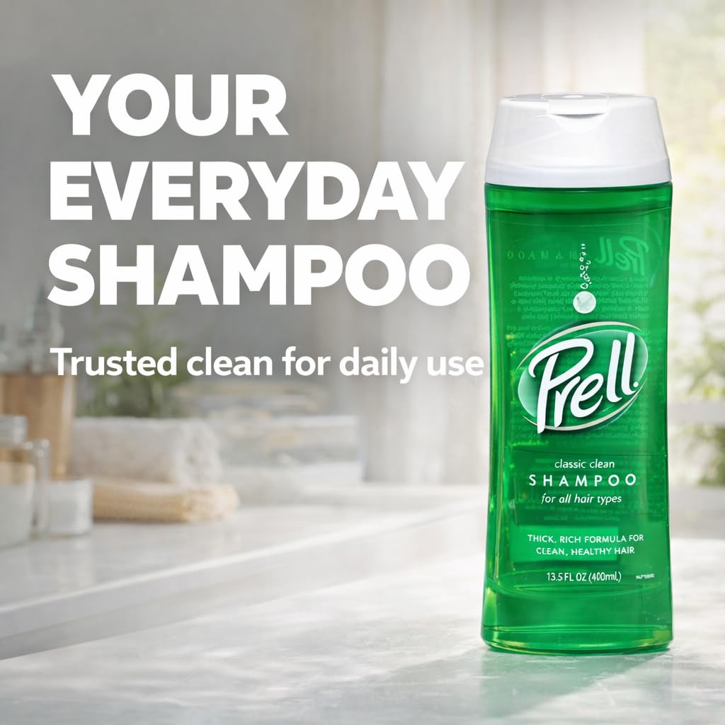 Prell Original Green Shampoo – Classic Clean Deep Cleansing Shampoo for Men & Women | 13.5 oz