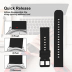 Tiesome Silicone Watch Bands, Quick Release Waterproof Soft Rubber Replacement Straps With Silver Plated Stainless Steel Buckle Compatible With Sport Watch For Men Women