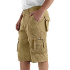 Cargo Shorts For Men Casual 3/4 Capri Pants With Pockets Long Below Knee Length Loose Fit Hiking Work
