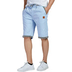 Justsun Mens Shorts Casual Classic Fit Cotton Summer Beach Shorts With Elastic Waist And Pockets
