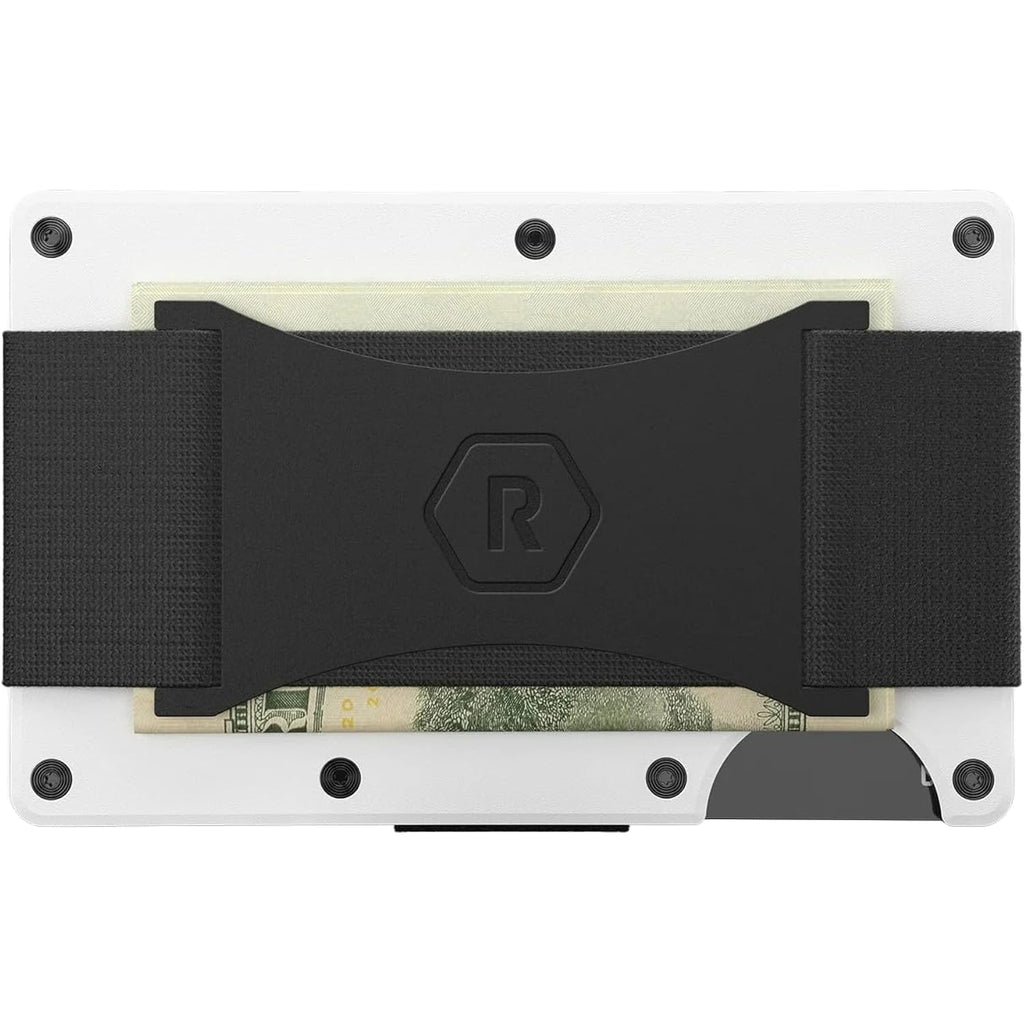 The Ridge Wallet For Men - Slim Minimalist Compact Wallet And Card Holder, Rfid Protected Front Pocket Wallets For Men With Integrated Money Clip (Polar White)