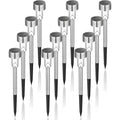 Gigalumi Solar Lights Outdoor Waterproof, 12 Pack, Stainless Steel Led Solar Garden Lights For Patio, Lawn, Yard And Landscape, Cold White | Stainless Steel Led, Cold White Brightness, Ideal For Patio Lawn Yard Landscape, Durable Decorative Lighting