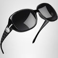 Joopin Big Womens Sunglasses Polarized Trendy Sun Glasses Large Rectangle UV Protection Rhinestone Sunnies A01-black Simple Packaging