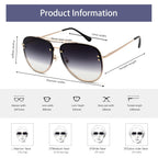 Trendy Oversized Aviator Sunglasses Womens, Retro Cute Big Shades Women's Fashion Sun Glasses UV Protection VF2203