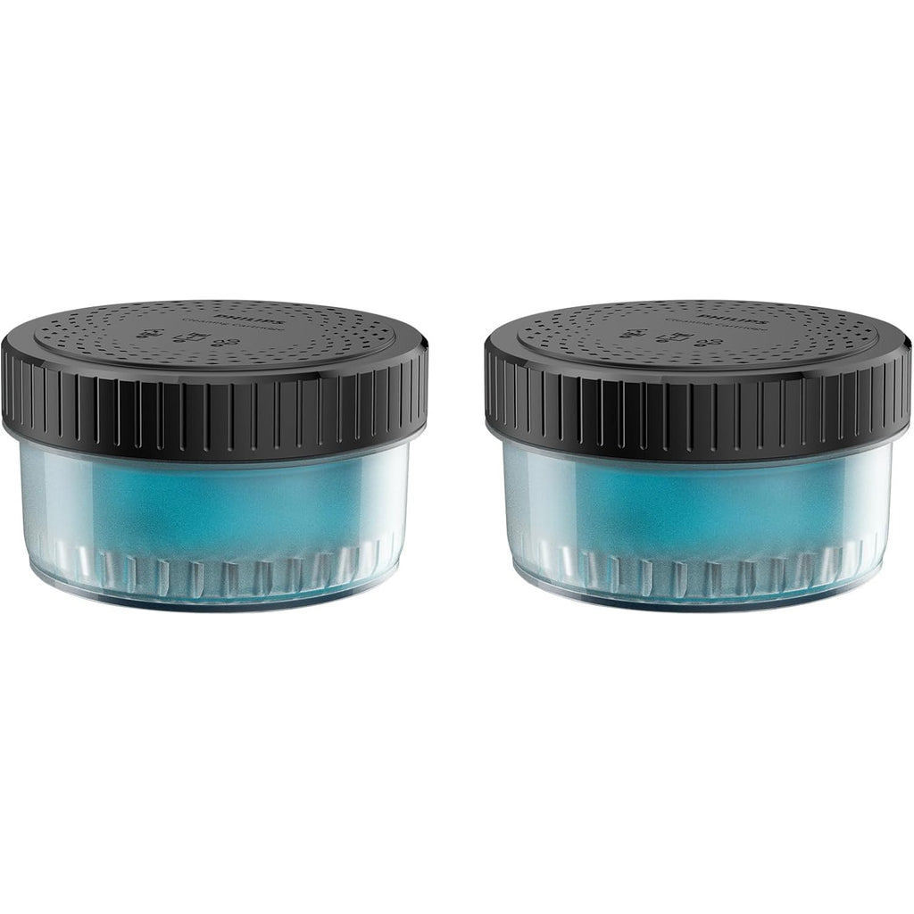 Norelco Philips Quick Clean Pod Cartridge, Easy Cleaning of Your Electric Shaver, Alcohol Free and Skin Friendly Formula, 2 Pack, Model CC12/52