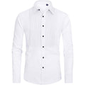 J.Ver Men'S Tuxedo Shirt Formal Dress Shirt Pleated Long Sleeve Button Down Shirts For Prom Party Wedding