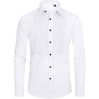 J.Ver Men'S Tuxedo Shirt Formal Dress Shirt Pleated Long Sleeve Button Down Shirts For Prom Party Wedding