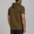 Short Sleeve Hoodie For Men, Breathable Athletic Hooded T Shirts, Mens Gym Workout Pullover Hoodies