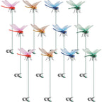 12 Pack 3D Dragonfly Clips, Fake Dragonfly Ornaments Outdoor Yard Garden Stakes For Hat,Deer And Horse, Fly Scare Devices For Indoor Outdoor Garden Patio Plants