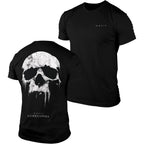 Gymreapers Skull Moisture Wicking T-Shirts For Men - Short Sleeve Workout Gym Shirts - Running Athletic Tees & Dry Fit Tshirt