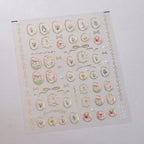 5D Embossed Flower Nail Art Stickers Cute Tulip Irregular Frame Gold Bow Hollow Designs Self Adhesive Nail Decals Bronzing Nail Sticker with Pearl Charms for Women DIY Nails Art Accessories