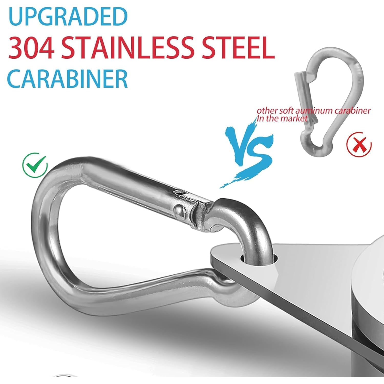Flag Pole Rings, Aluminum Alloy Flagpole Rings 360° Rotating Anti Wrap Flag Mounting Ring, Spinning Flag Pole Clips With Carabiner For 0.75-1.02 Inch Diameter- Pack Of 2 (Silver)