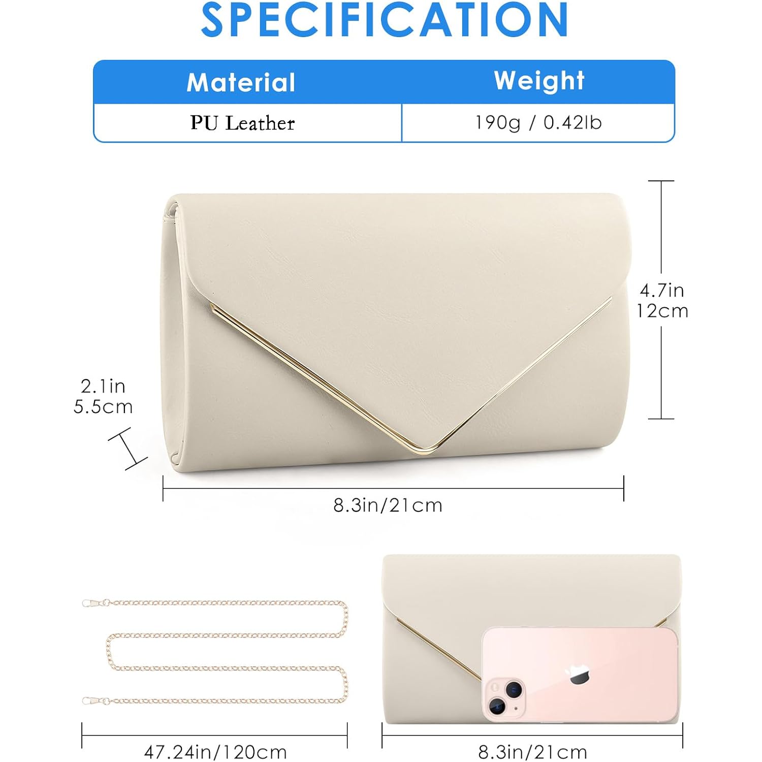 Clutch Purses For Women, Pu Leather Formal Evening Bags Shoulder Party Handbags Wedding Cocktail Prom Clutches