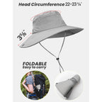 EW EastWater Beach Sun Bucket Hats for Women,UV Protection High Ponytail Hole UPF 50+ Waterproof for Hiking Safari Fishing