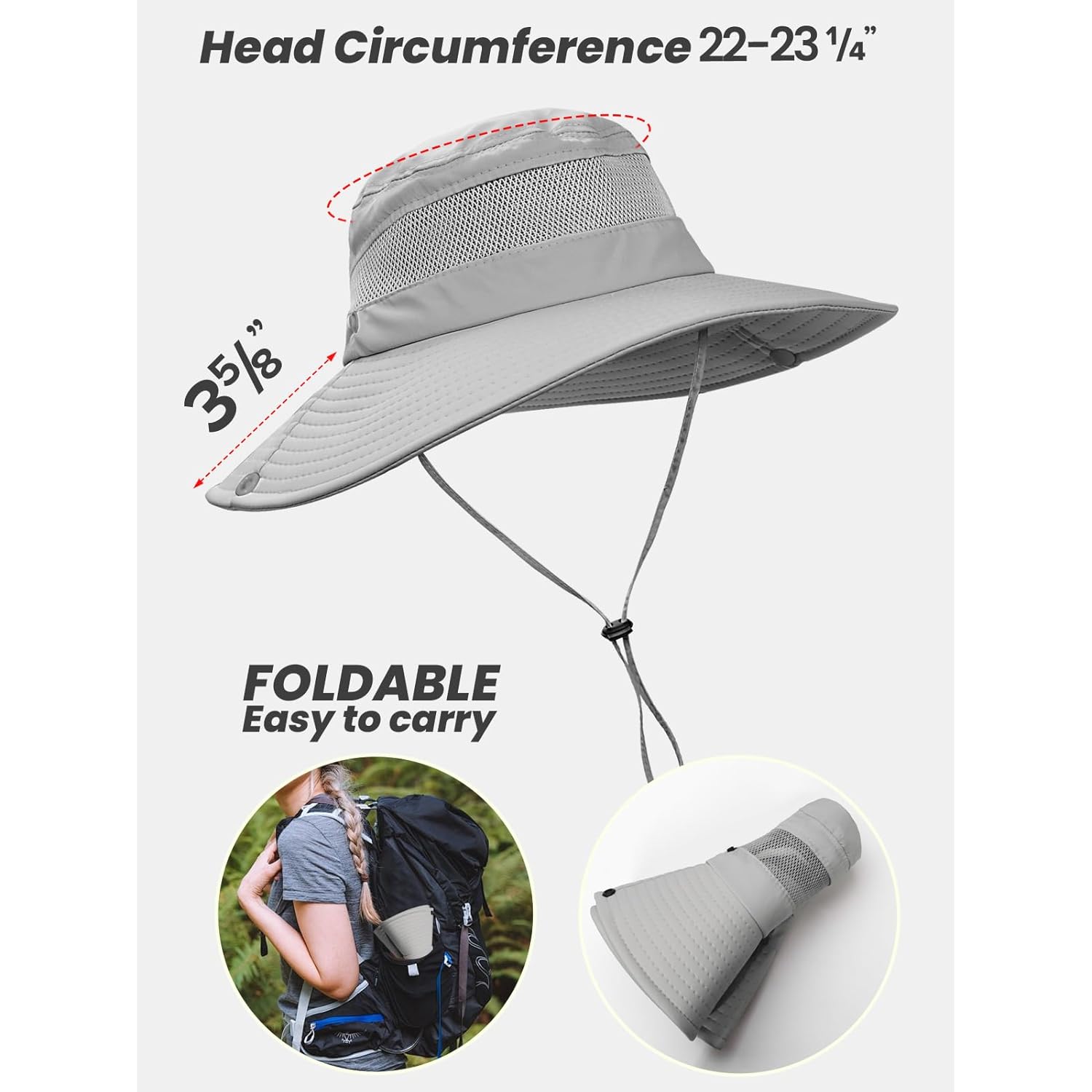 EW EastWater Beach Sun Bucket Hats for Women,UV Protection High Ponytail Hole UPF 50+ Waterproof for Hiking Safari Fishing