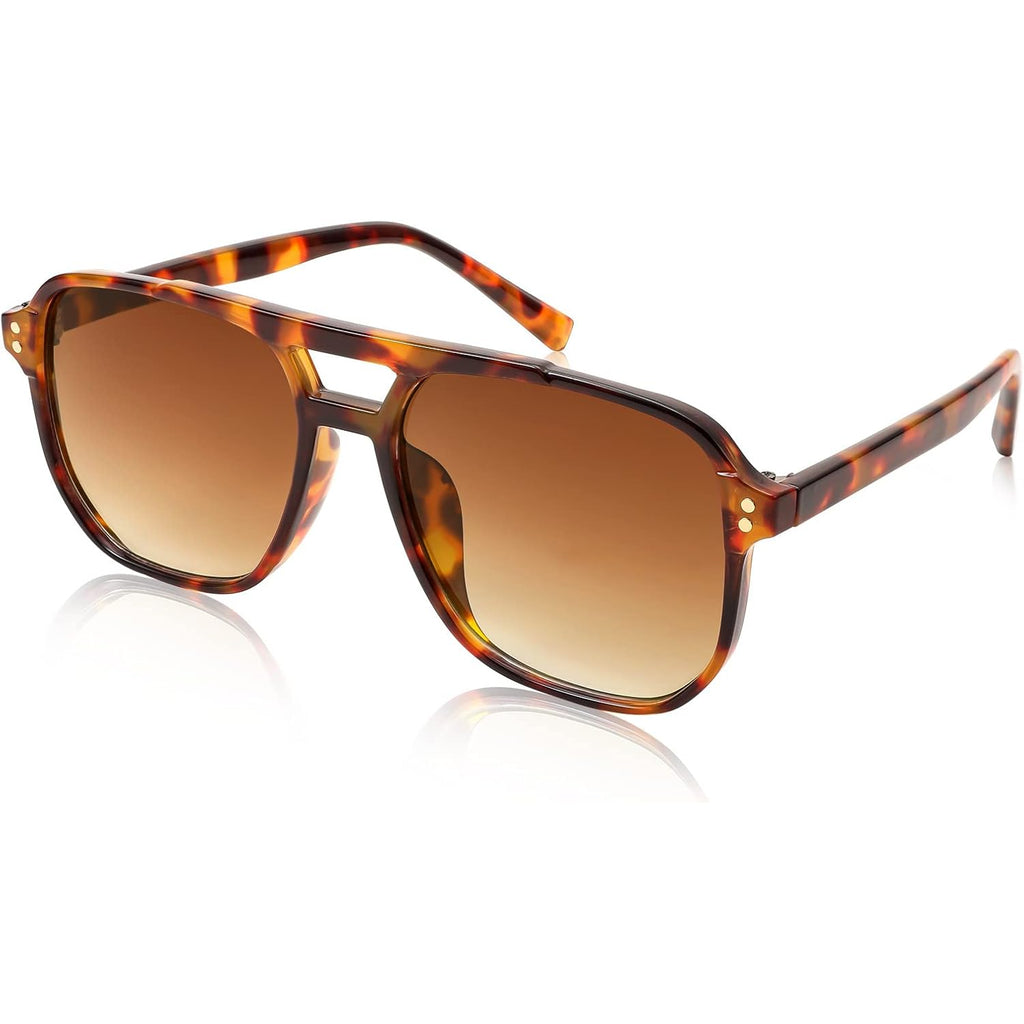 FEISEDY Retro Square Aviator Sunglasses Women Men 70s Vintage Trendy Plastic Frame Sun Glasses B2835