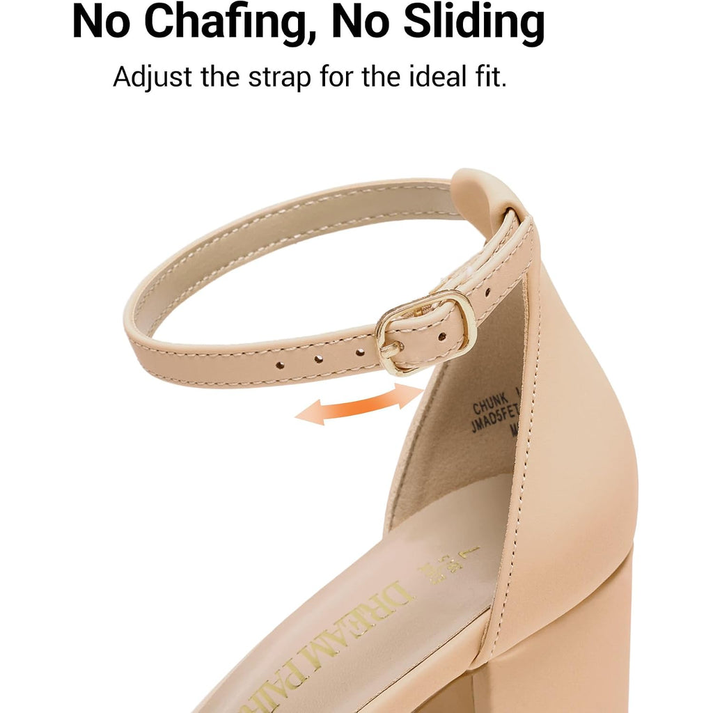 Dream Pairs Women'S Chunky Block Heel Sandals, Open Toe Ankle Strap Dress Shoes, Comfortable Wedding Guest Heels For Party, Prom And Formal Events