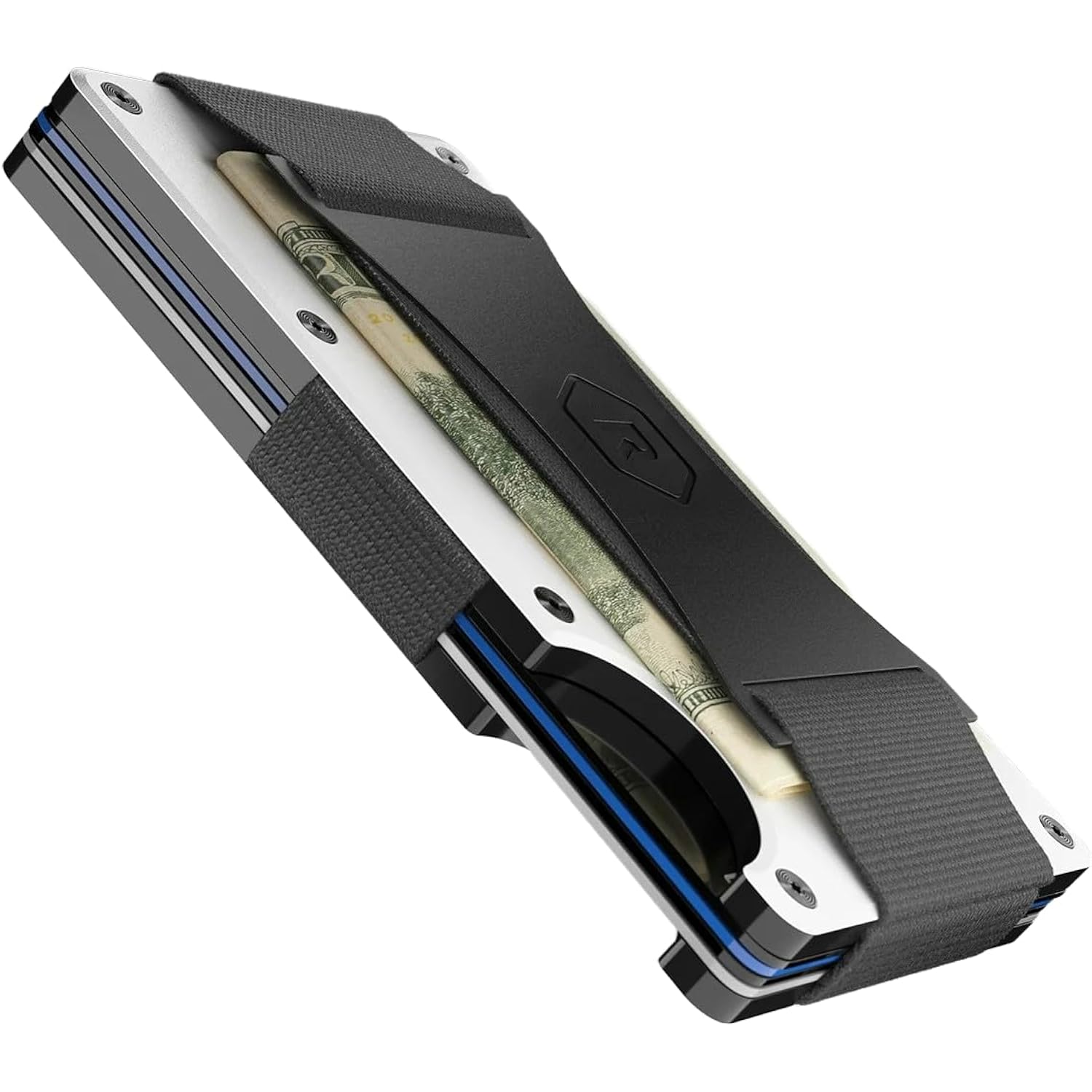 The Ridge Wallet For Men - Slim Minimalist Compact Wallet And Card Holder, Rfid Protected Front Pocket Wallets For Men With Integrated Money Clip (Polar White)