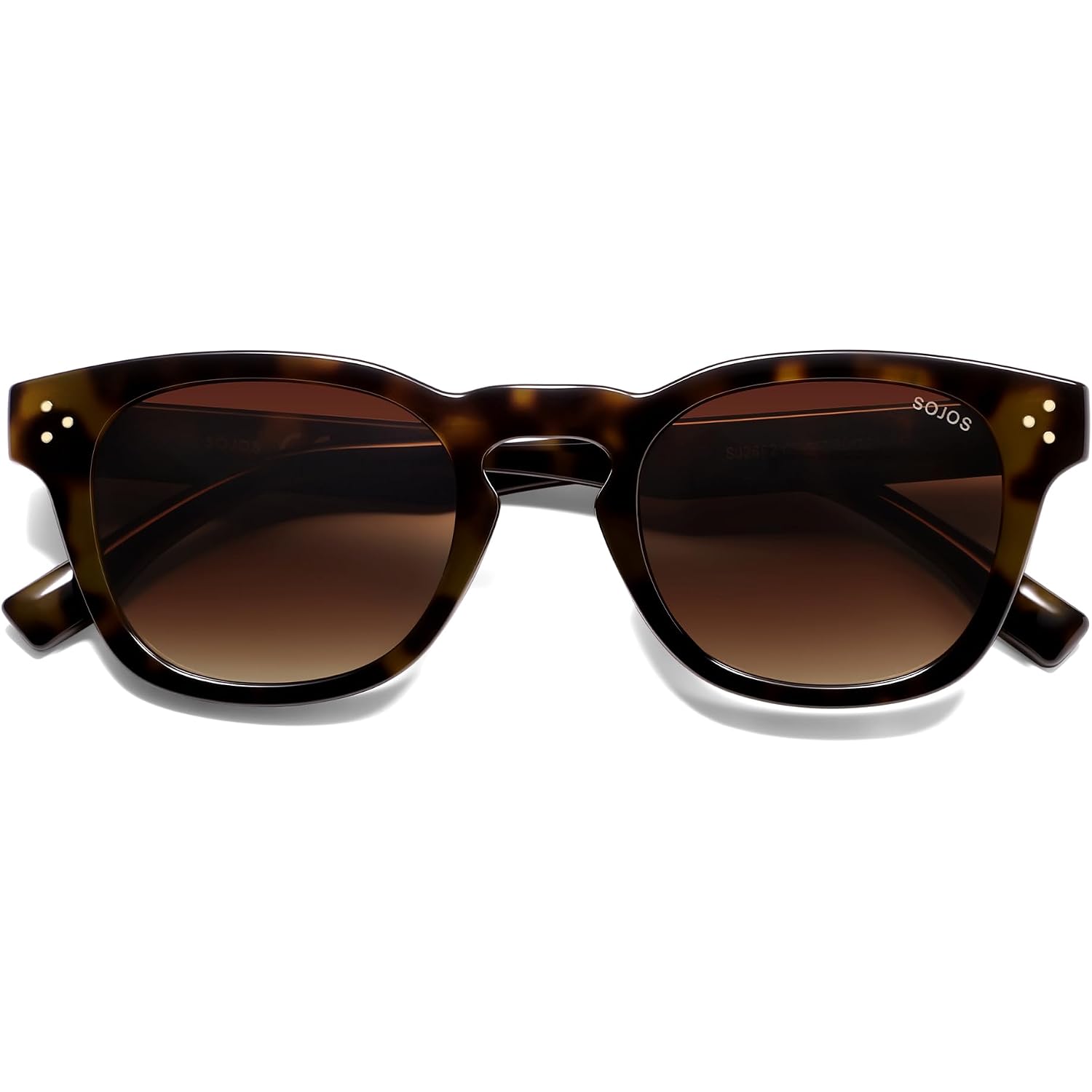 SOJOS Retro Vintage Polarized Sunglasses Womens Mens, 70s 80s Square Panto Style UV400 Shades SJ2662 Brown Tortoise/Gradient Brown