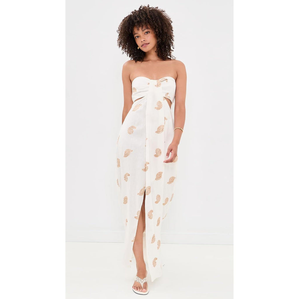 Dress To Women'S Embroidered Shell Linen Maxi Dress