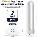 Bug Zapper Light Bulb Replacement For 15W Bug Zapper With 4-Pin Base, Ful 15W-Bl U Shaped Twin Tube Bulb For Outdoor Mosquito Zapper, 2 Pack
