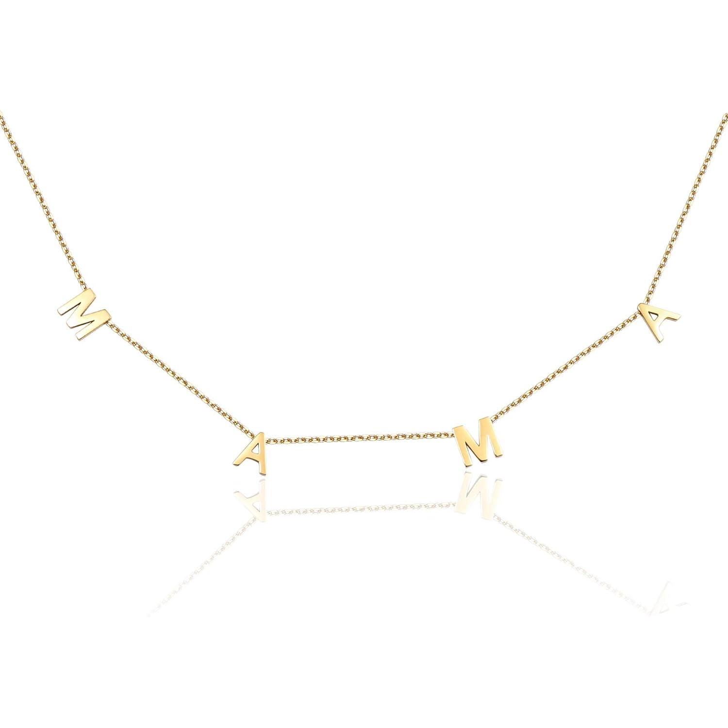 Mama Necklace for Women, 14K Gold Plated Dainty Mom Necklace Non Tarnish Jewelry for Mama, Mother Gifts for New Mom, First Time Mommy Gifts