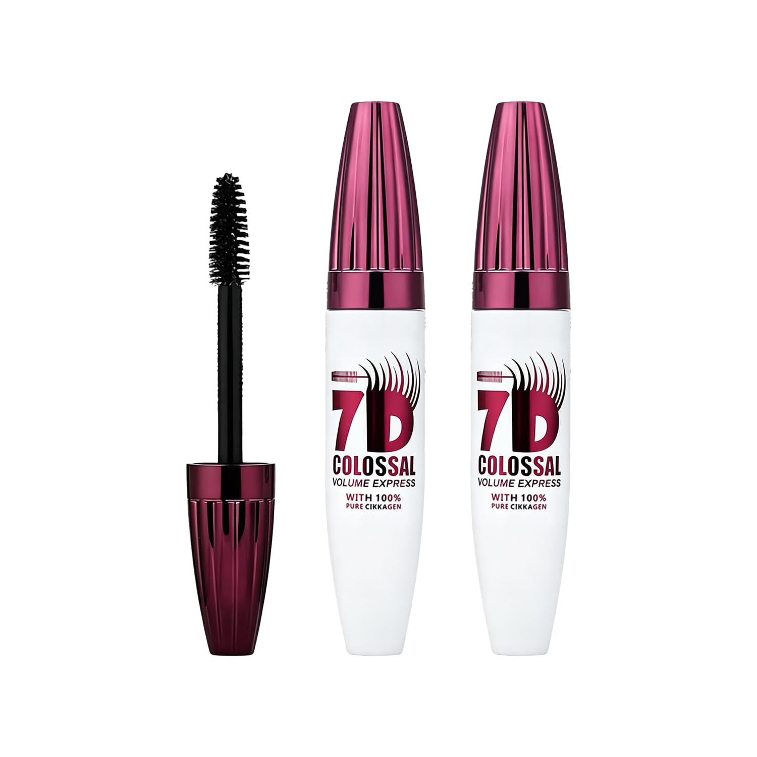7D Waterproof Volume Mascara, Lengthening Thickening Softer Fuller Lashes Mascara,Long Lasting Natural Curling Lashes for Professional Eye Makeup. 2pcs