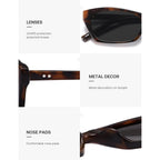 SOJOS Trendy Cat Eye Polarized Sunglasses for Women Men, Lightweight Retro 90s Y2K Small Thin Rectangle Sunnies SJ2670 Dark Tortoise/Grey